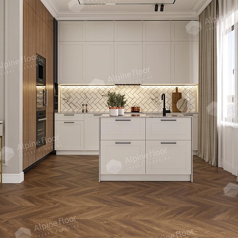 Alpine Floor SPC Chevron Alpine ECO 18-13 Дуб Коричневый 4V 43кл (фото 3)